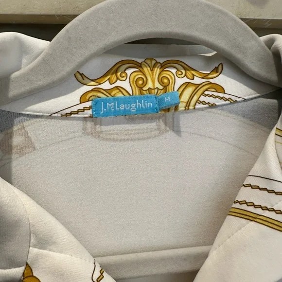 J. McLaughlin Black and Gold Button Down Shirt - Picture 3 of 4